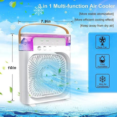 Portable Air Conditioners - Small AC Quiet Personal Air Cooler, USB Powered Mini Desktop Cooling Misting Fan, 1 | 2 | 3 Timer 3 Smart Speeds, 360°Adjustment Office, Home, Room, Carved Design MULTI GenzVybs