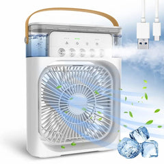 Portable Air Conditioners - Small AC Quiet Personal Air Cooler, USB Powered Mini Desktop Cooling Misting Fan, 1 | 2 | 3 Timer 3 Smart Speeds, 360°Adjustment Office, Home, Room, Carved Design MULTI GenzVybs